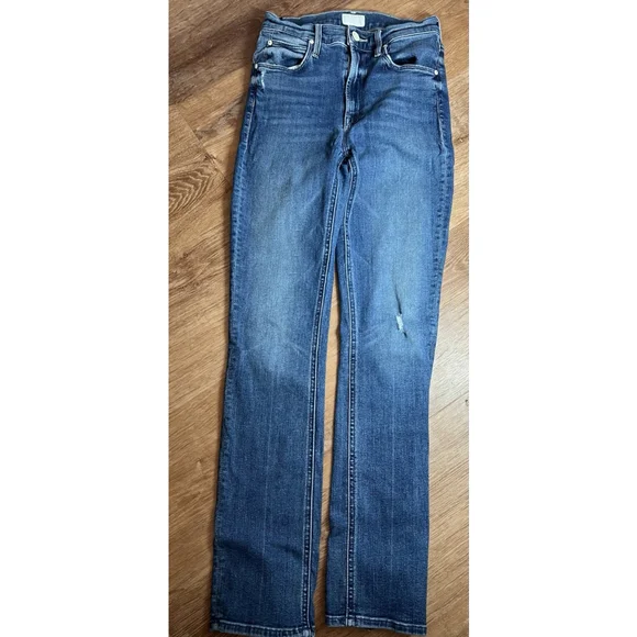 Mother Denim The Mid Rise Dazzler Hoover Ankle Fray Jeans Getalongs Size 24 - Picture 3 of 10